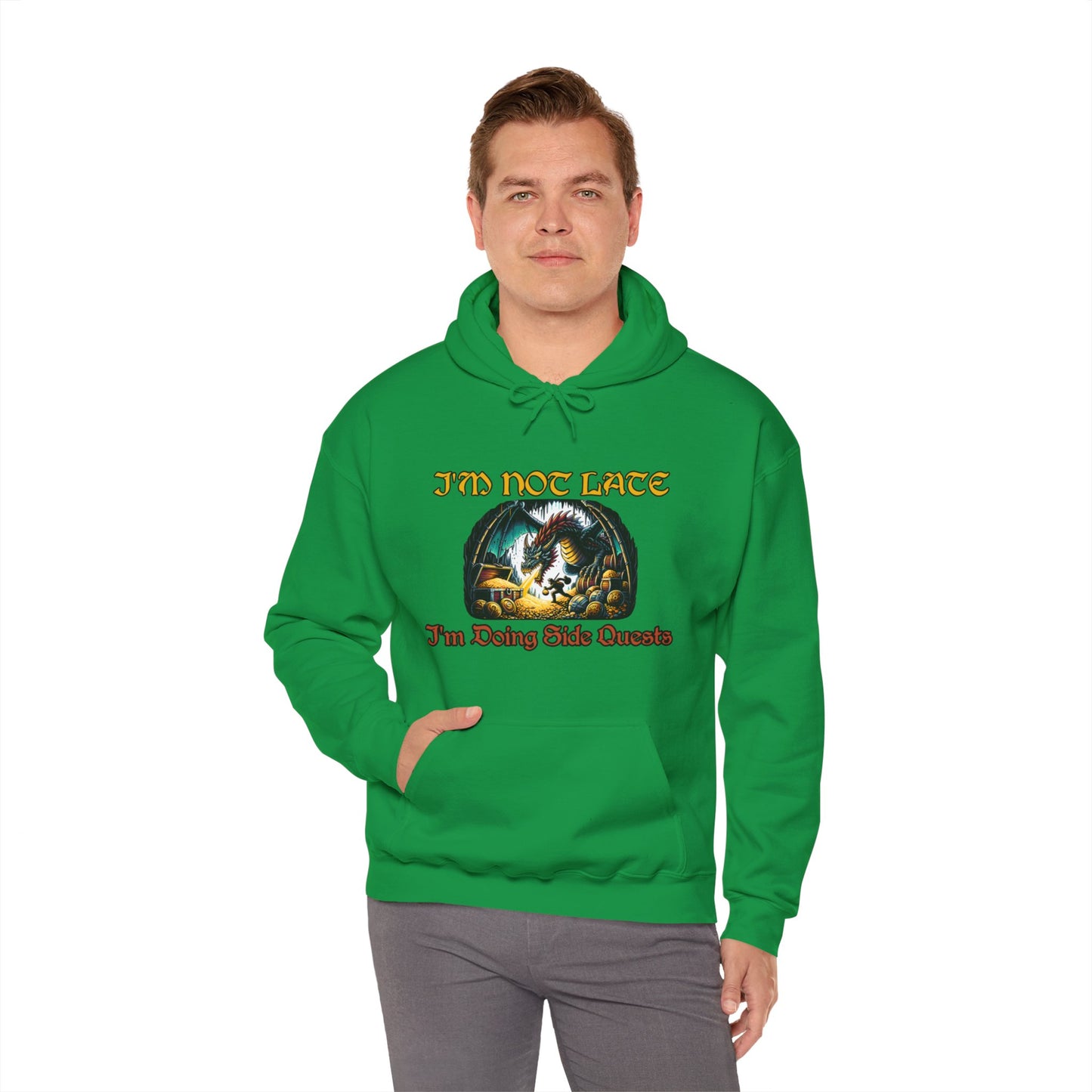 I'm Not Late, I'm Doing Side Quests - Dungeon Unisex Heavy Blend™ Hooded Sweatshirt