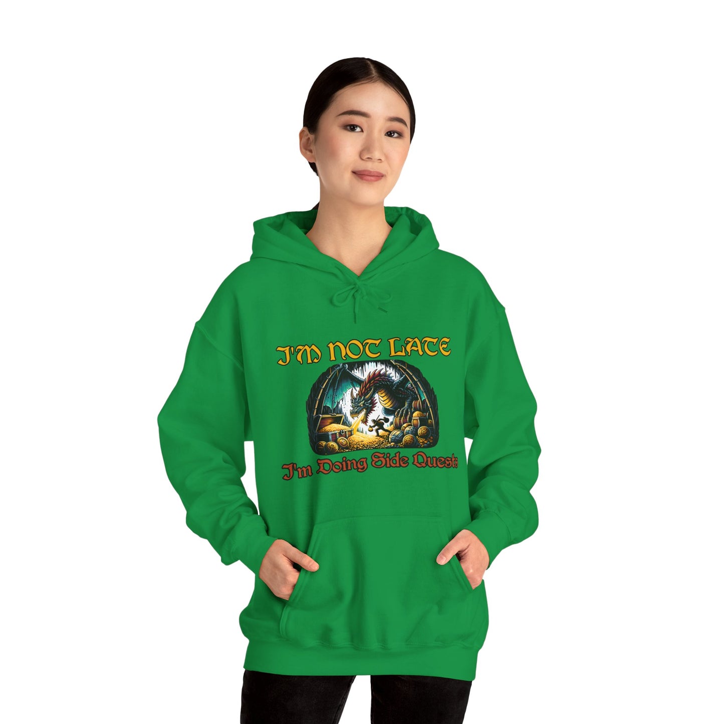 I'm Not Late, I'm Doing Side Quests - Dungeon Unisex Heavy Blend™ Hooded Sweatshirt