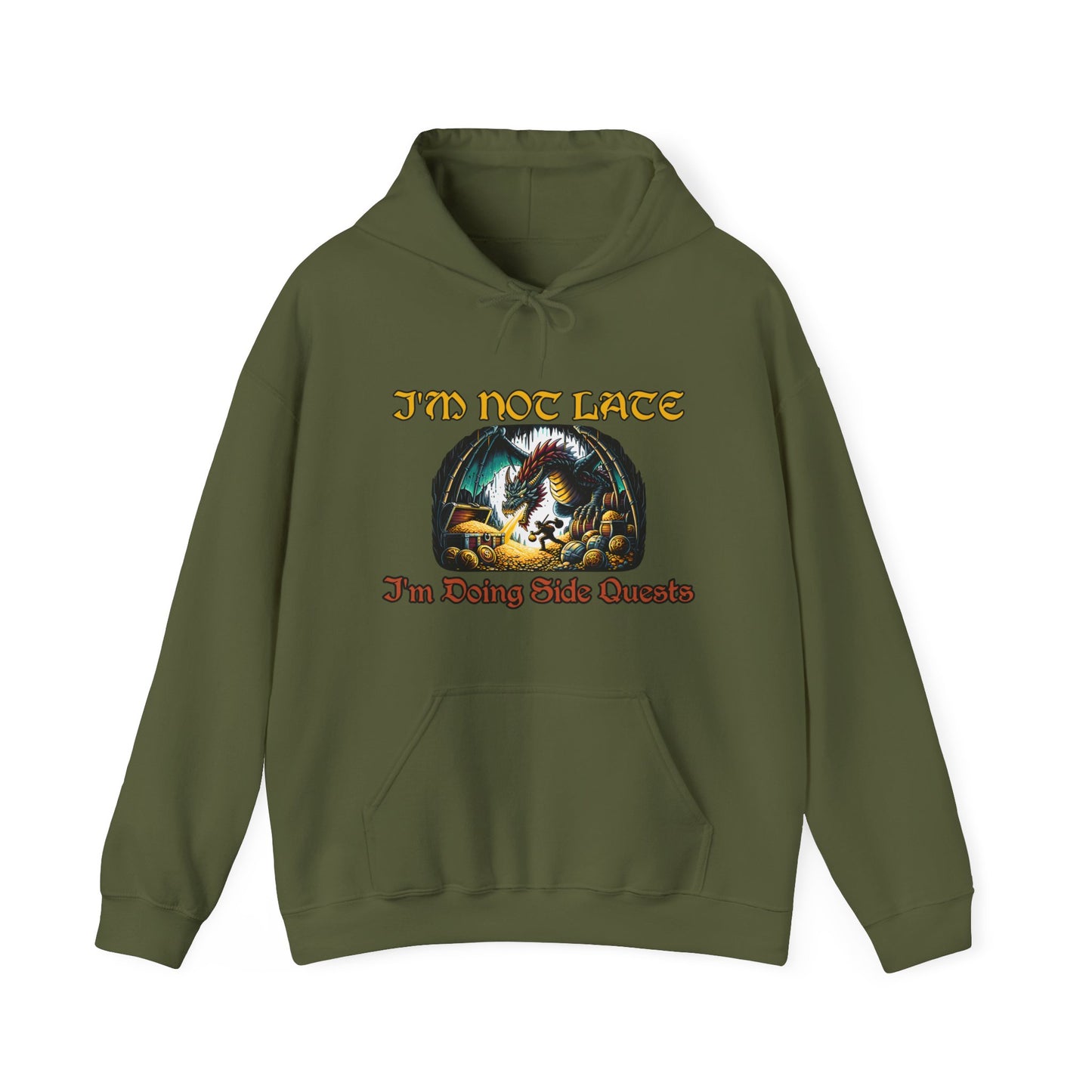 I'm Not Late, I'm Doing Side Quests - Dungeon Unisex Heavy Blend™ Hooded Sweatshirt