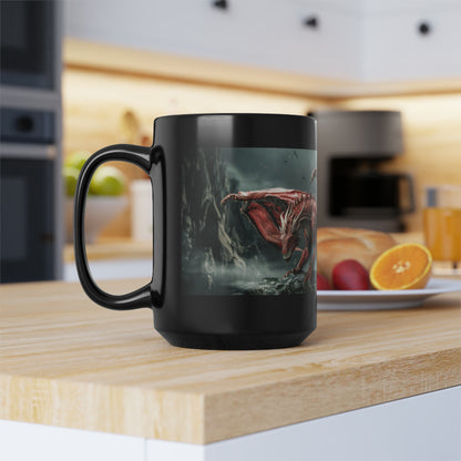 Red Dragon Mug. Great Gift Idea for Your Dungeons and Dragons/Fantasy Fan - Black Mug (11oz, 15oz)