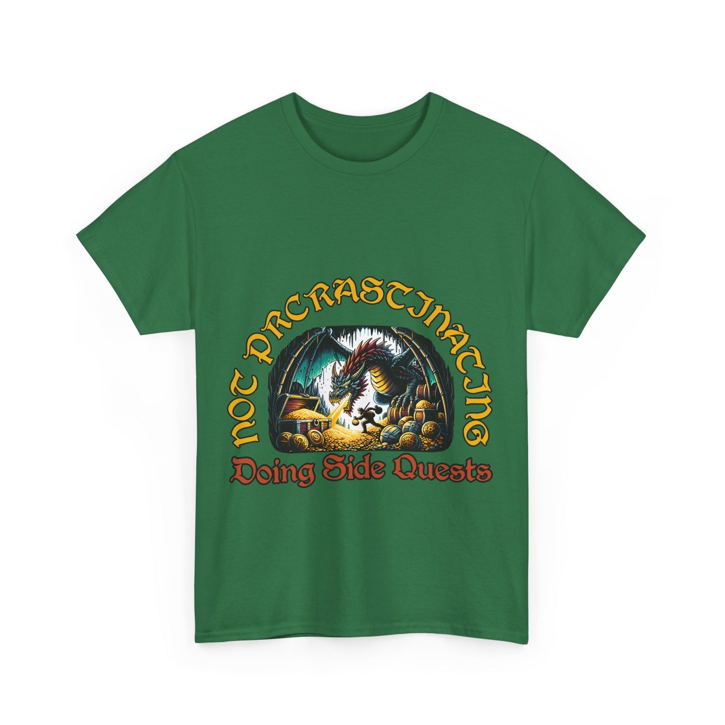 Not Procrastinating, Doing Side Quests - Unisex Heavy Cotton Tee, Dungeon Shirt, T-shirt