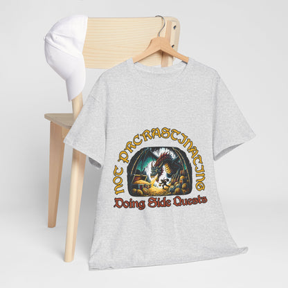 Not Procrastinating, Doing Side Quests - Unisex Heavy Cotton Tee, Dungeon Shirt, T-shirt