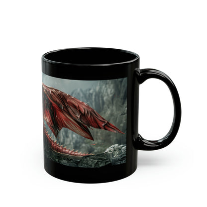 Red Dragon Mug. Great Gift Idea for Your Dungeons and Dragons/Fantasy Fan - Black Mug (11oz, 15oz)