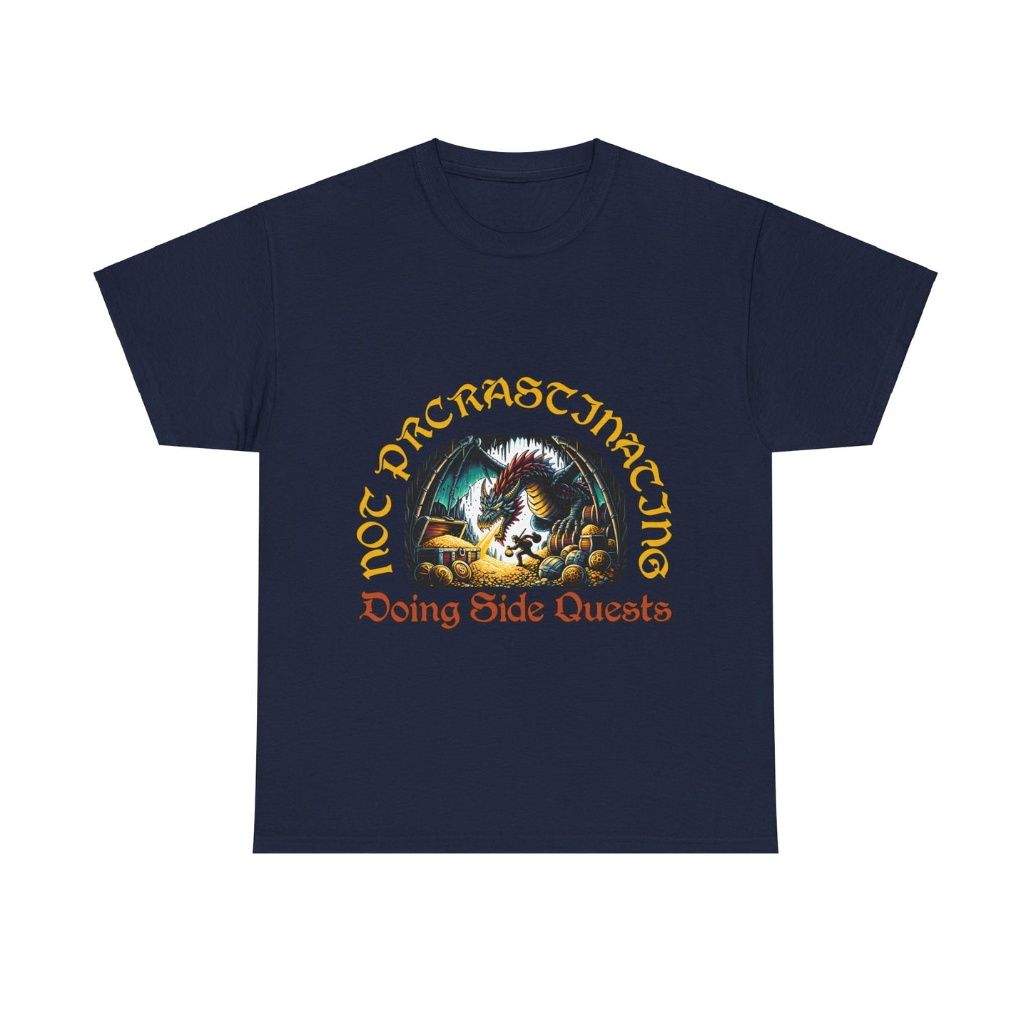 Not Procrastinating, Doing Side Quests - Unisex Heavy Cotton Tee, Dungeon Shirt, T-shirt