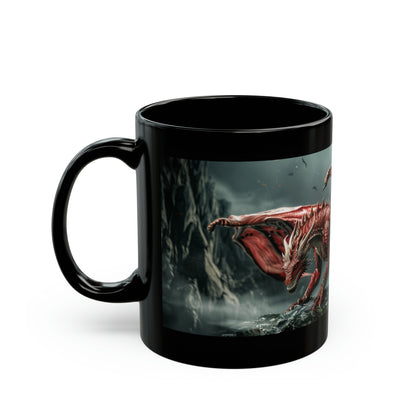 Red Dragon Mug. Great Gift Idea for Your Dungeons and Dragons/Fantasy Fan - Black Mug (11oz, 15oz)