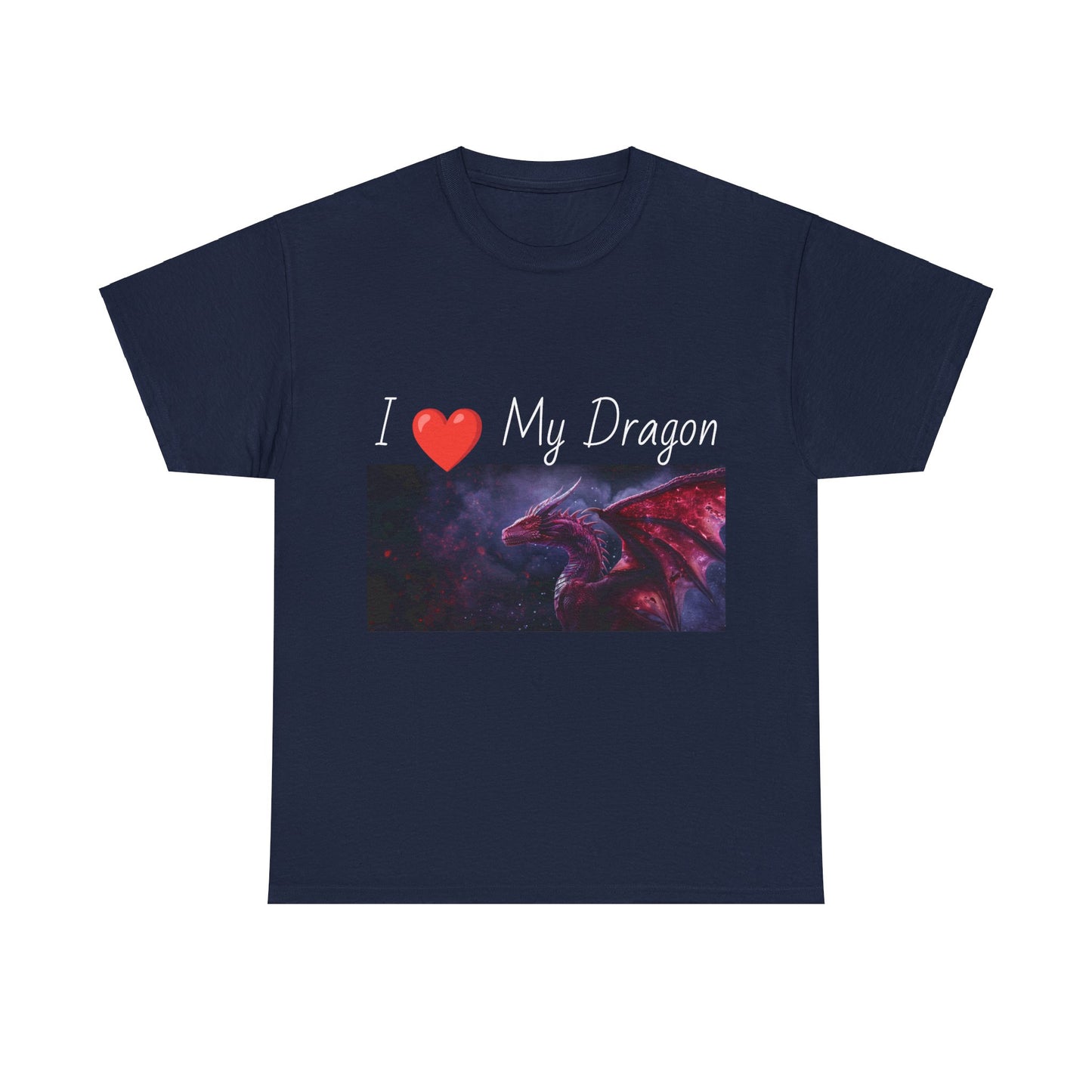 I ❤️ My Dragon (Red Dragon) - Unisex Heavy Cotton Tee