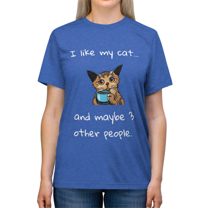 I Like My Cat...and Maybe 3 Other People - Unisex Triblend Tee