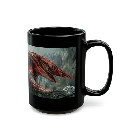 Red Dragon Mug. Great Gift Idea for Your Dungeons and Dragons/Fantasy Fan - Black Mug (11oz, 15oz)