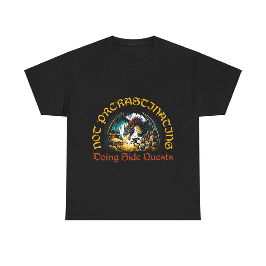 Not Procrastinating, Doing Side Quests - Unisex Heavy Cotton Tee, Dungeon Shirt, T-shirt