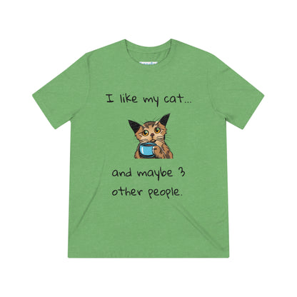 I Like My Cat...and Maybe 3 Other People - Unisex Triblend Tee