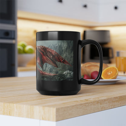 Red Dragon Mug. Great Gift Idea for Your Dungeons and Dragons/Fantasy Fan - Black Mug (11oz, 15oz)