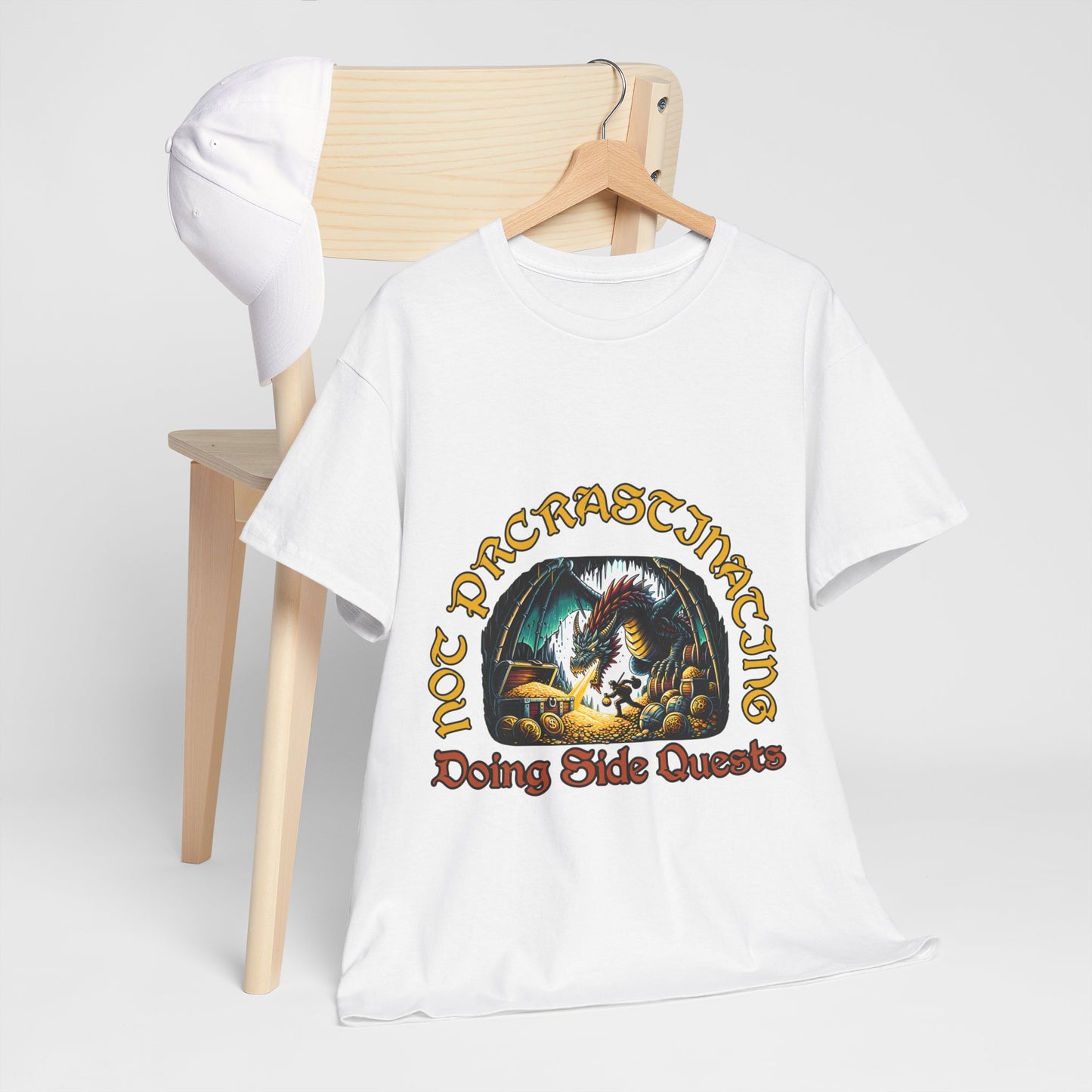 Not Procrastinating, Doing Side Quests - Unisex Heavy Cotton Tee, Dungeon Shirt, T-shirt