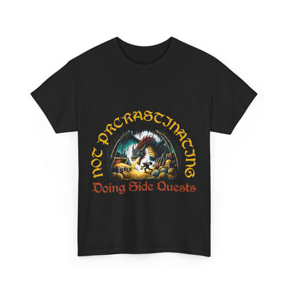 Not Procrastinating, Doing Side Quests - Unisex Heavy Cotton Tee, Dungeon Shirt, T-shirt