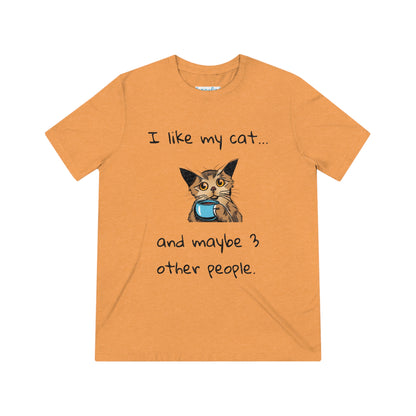 I Like My Cat...and Maybe 3 Other People - Unisex Triblend Tee