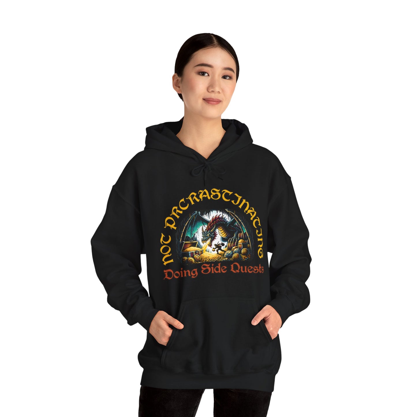 Not Procrastinating, Doing Side Quests - Dungeon Unisex Heavy Blend™ Hooded Sweatshirt