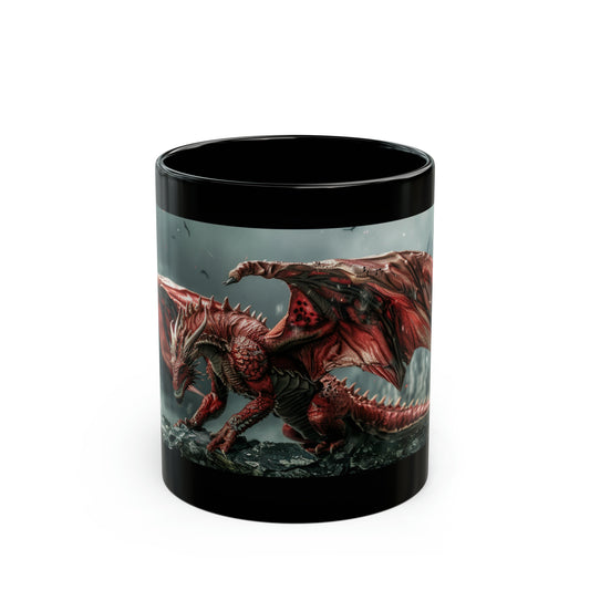 Red Dragon Mug. Great Gift Idea for Your Dungeons and Dragons/Fantasy Fan - Black Mug (11oz, 15oz)