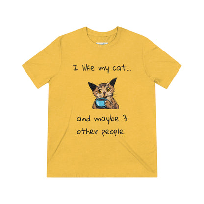 I Like My Cat...and Maybe 3 Other People - Unisex Triblend Tee