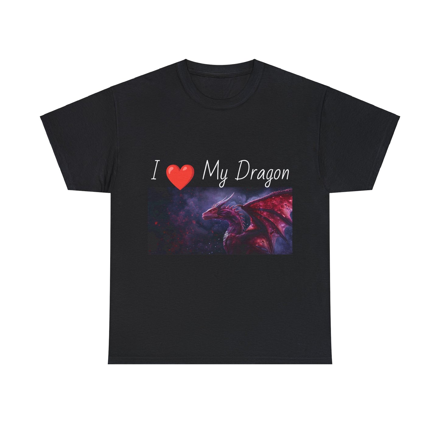 I ❤️ My Dragon (Red Dragon) - Unisex Heavy Cotton Tee