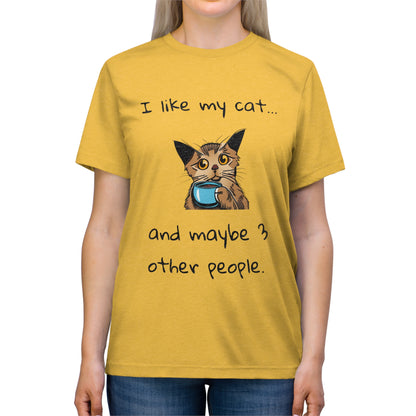 I Like My Cat...and Maybe 3 Other People - Unisex Triblend Tee